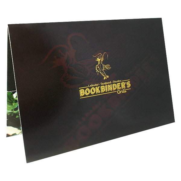 Bookbinder's Grill Lobster Logo Folder (Front Open View)