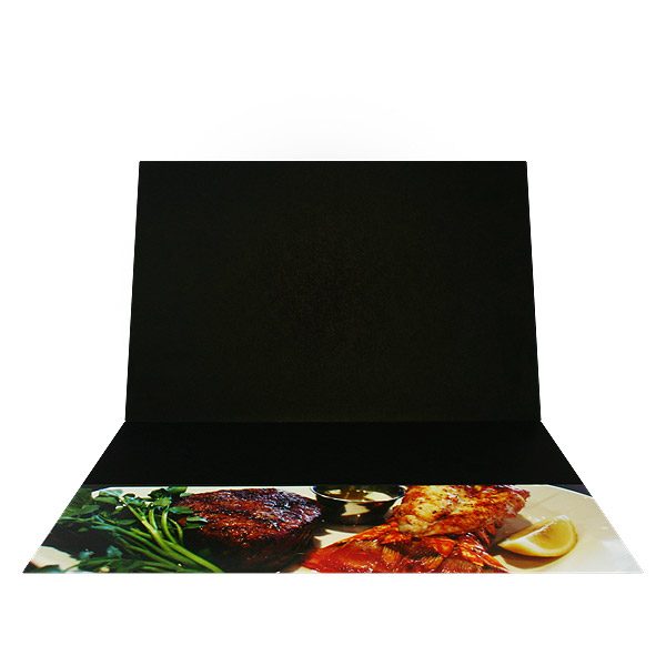 Bookbinder's Grill Food Presentation Folder (Inside View)