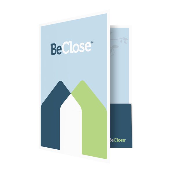 BeClose Caregivers Informational Pocket Folder (Front Open View)