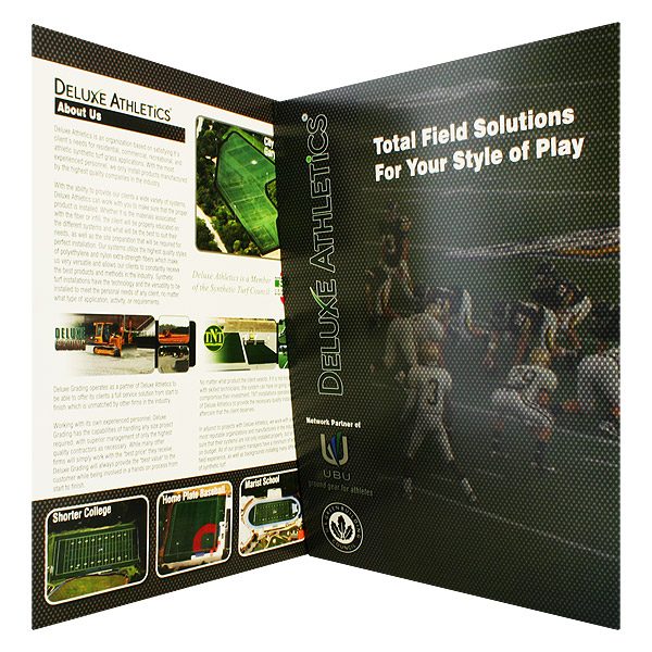 Deluxe Athletics Football Presentation Folder (Inside Panel View)