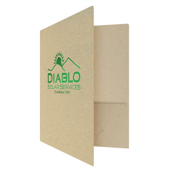 Recycled Pocket Folders for Diablo Solar Services (Front Open View)