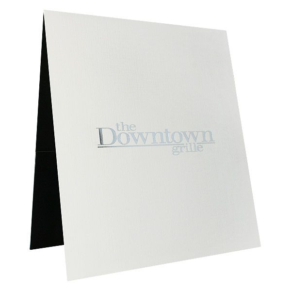 Menu Presentation Folders for Downtown Grille (Front Open View)