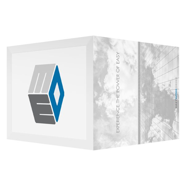 Easy Work Order Blue and Gray Logo Folder (Front and Back View)