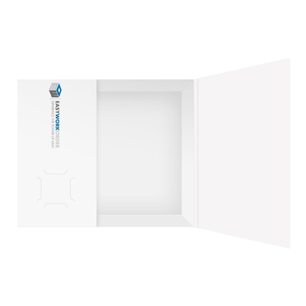 Easy Work Order White Matchbook Folder (Inside View)