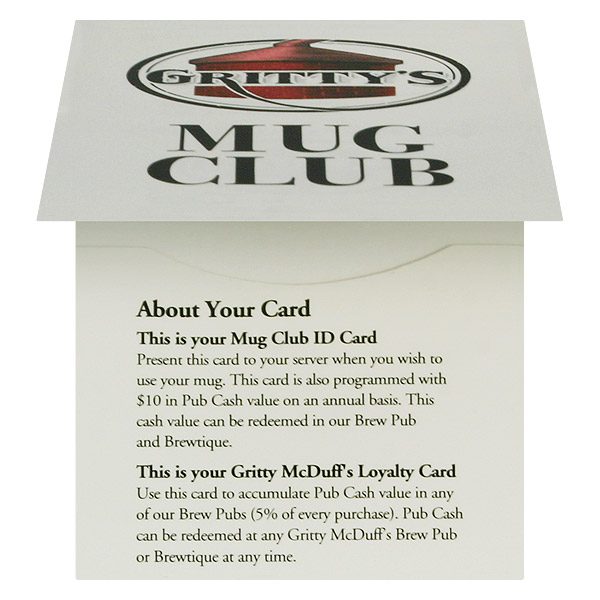 Membership ID Card Holders for Gritty's Mug Club (Front Open View)