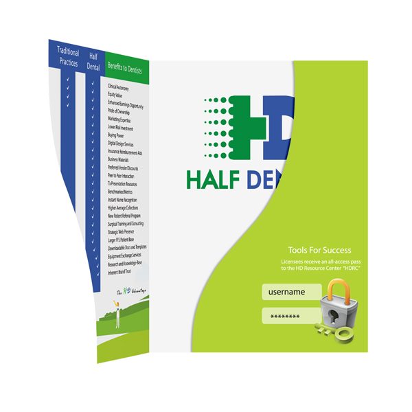 Half Dental Website Presentation Folder (Inside View)