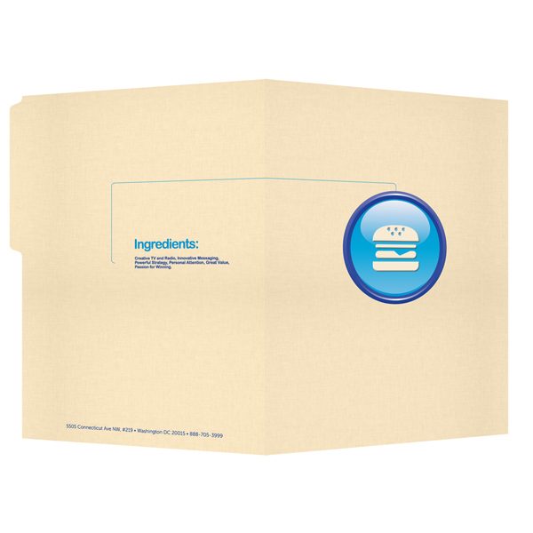 Hamburger Company Tab File Folder with Logo (Front and Back View)