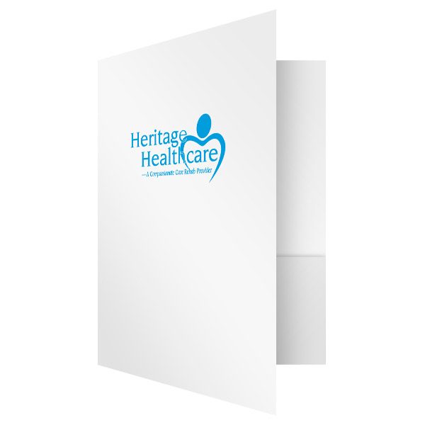 Heritage Healthcare White and Blue Medical Folder (Front Open View)