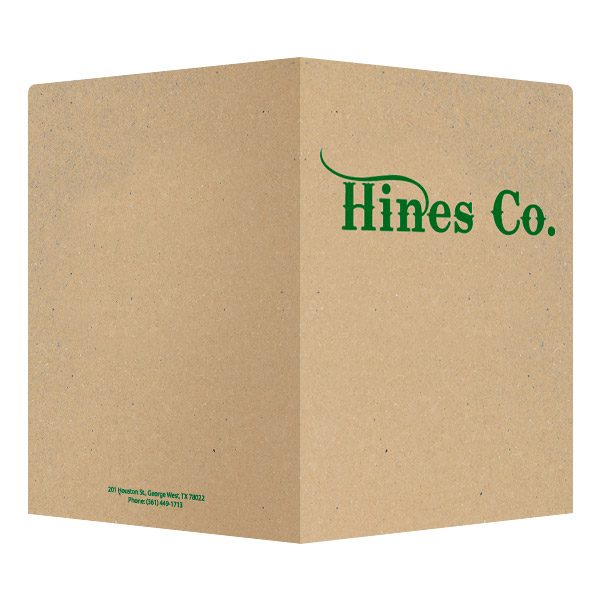 Hines Co. Kraft Pocket Folder (Front and Back View)