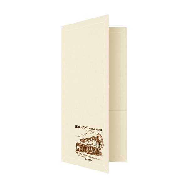 Holman's Funeral Service Rustic Presentation Folder (Front Open View)