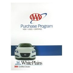 White Plains Honda Car Dealership Folder (Front View)