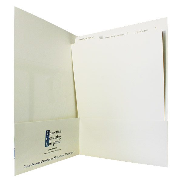 ICG's Personalized Folder with Two Pockets (Inside View)