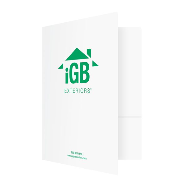 Glossy Pocket Folders for iGB Exteriors (Front Open View)