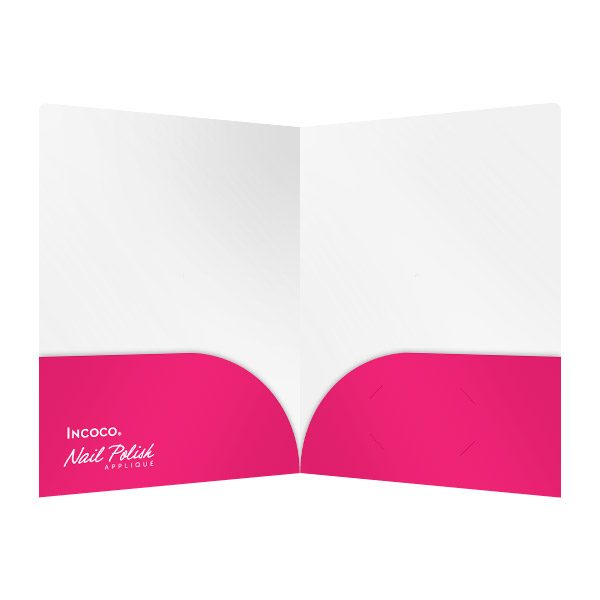 Incoco Hot Pink Pocket Folders (Inside View)