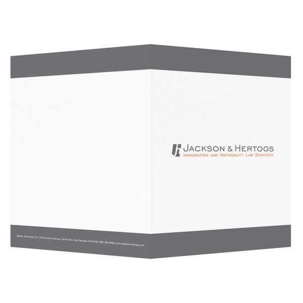 Jackson & Hertogs Twin Pocket Folder (Front and Back View)