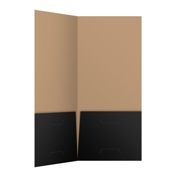 JW Black and Tan 2-Pocket Folder (Inside Right View)