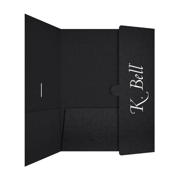 K. Bell Foil Stamped Presentation Folder (Inside Panel View)