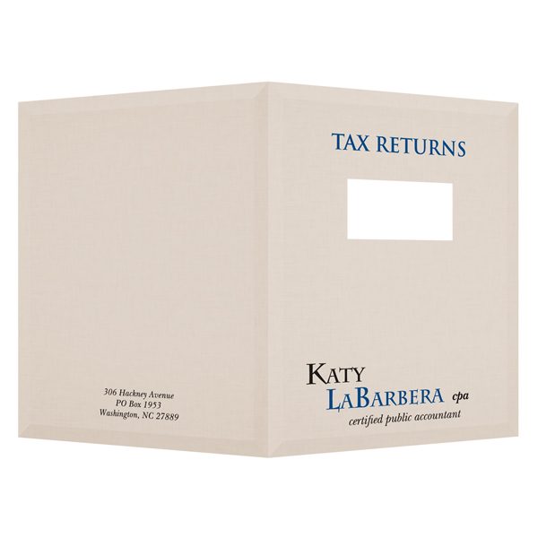 Katy LaBarbera Tax Client Folder (Front and Back View)