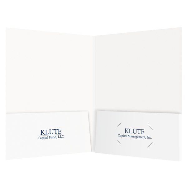 Klute Capital Glossy Folders with Logo (Inside View)