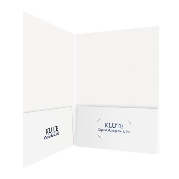 Klute Capital Fund Folders with Company Logo (Inside Right View)