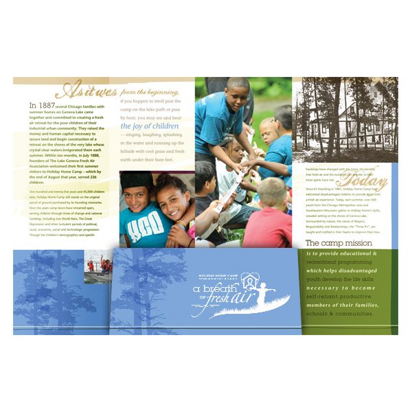 Summer Camp Three Panel Business Folder (Inside View)