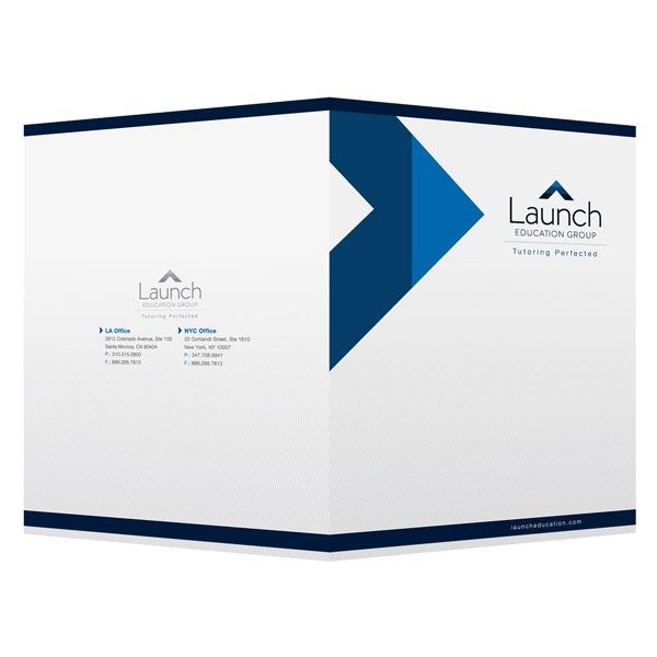 Corporate Business Folders for Launch Education Group (Front and Back View)