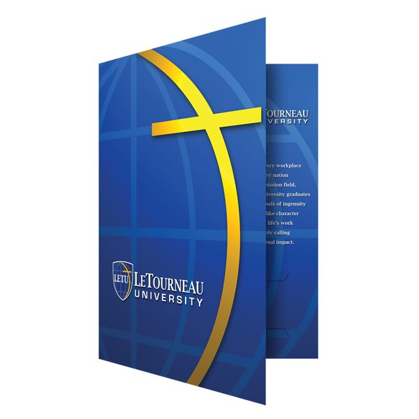 LeTourneau Blue and Gold School Folder (Front Open View)