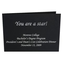 Black Photo Folders for Monroe College (Front View)