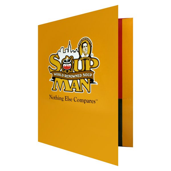 The Original Soup Man Illustrated Logo Folder (Front Open View)