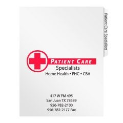 Patient Care Specialists File Folder (Front View)