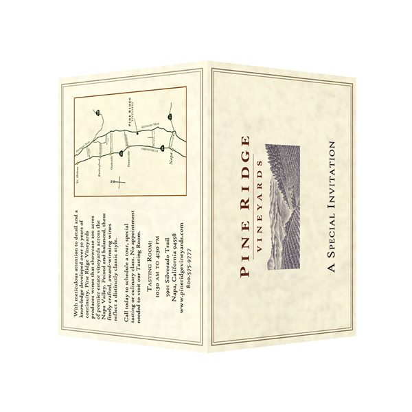 Invitation Pocket Folders for Pine Ridge Vineyards (Front and Back View)
