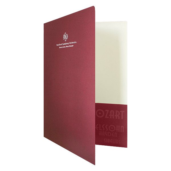 Rockford Symphony Orchestra Monogrammed Presentation Folder (Front Open View)