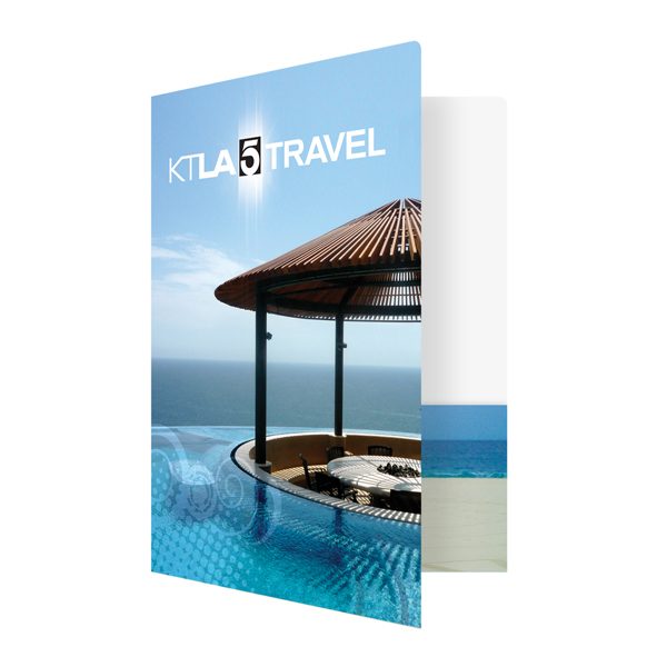 KTLA 5 Travel Beach Scene Presentation Folder (Front Open View)