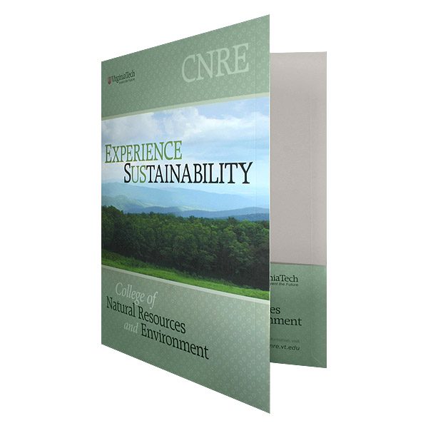 Virginia Tech's Green Presentation Folder (Front Open View)