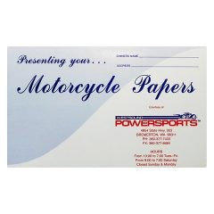 Westsound Powersports Motorcycle Dealership Folder (Front View)