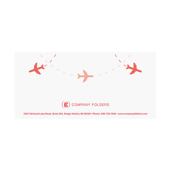 Airplane Travel Document Folder Template (Back View)