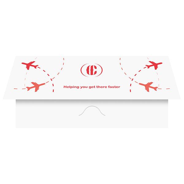 Airplane Travel Document Folder Template (Front Open View)