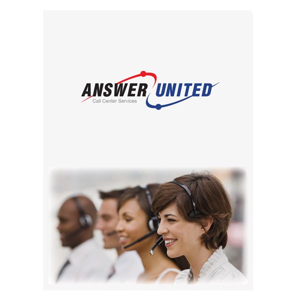Answer United Call Center Presentation Folder (Front View)