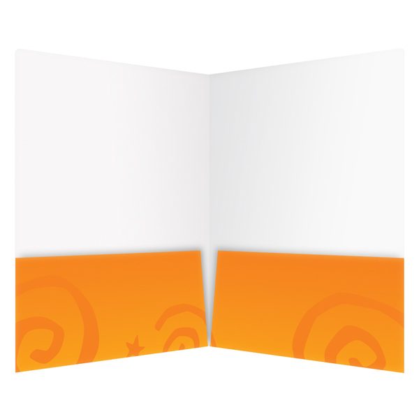 Orange Twin Pocket Folder (Front Open View)