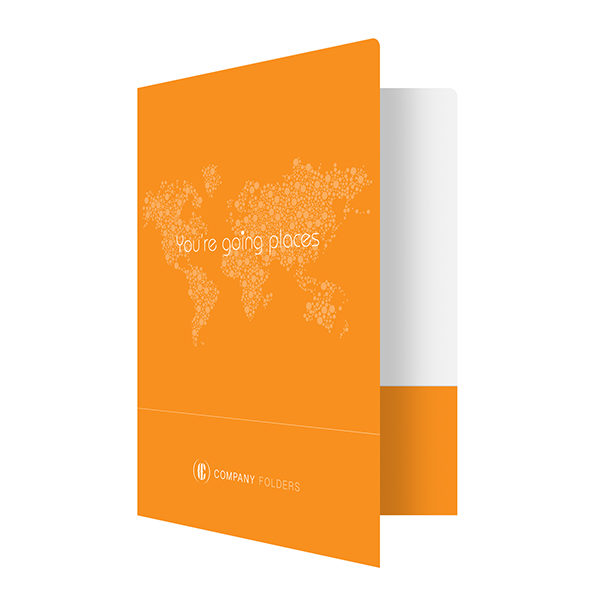 Orange Travel Agent Folder Template (Front Open View)