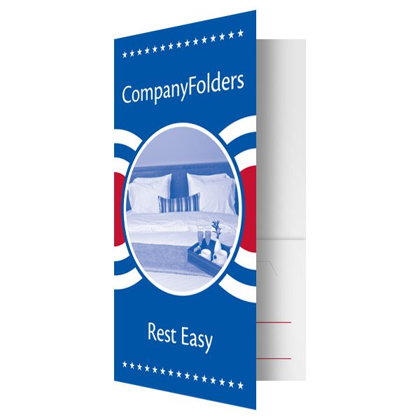 Patriotic Motel Key Card Folder Template (Front Open View)