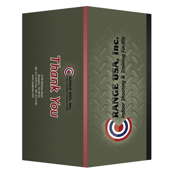 Metal Presentation Folder Design for Range USA (Front & Back Cover View)