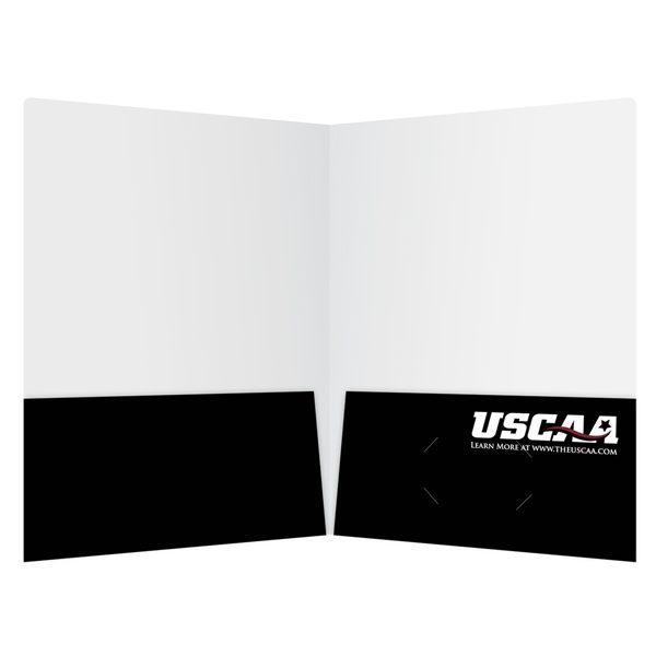 USCAA Black 2-Pocket Folder (Inside View)