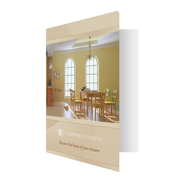 Warm Home Real Estate Folder Template (Front Open View)