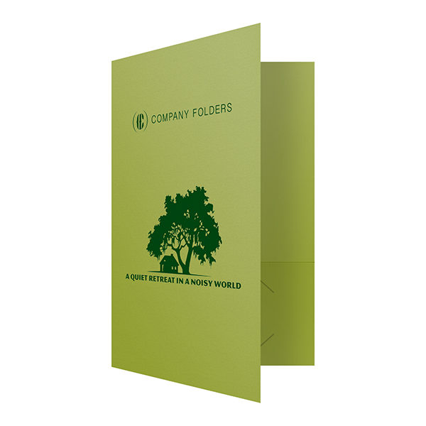 Green Presentation Folder Template (Front Open View)