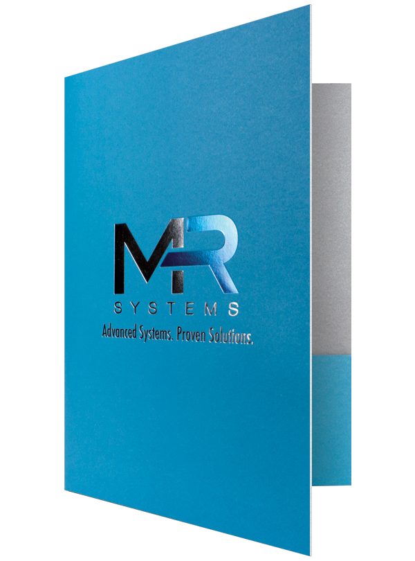 MR Systems Blue Foil Folder (Front Open View)