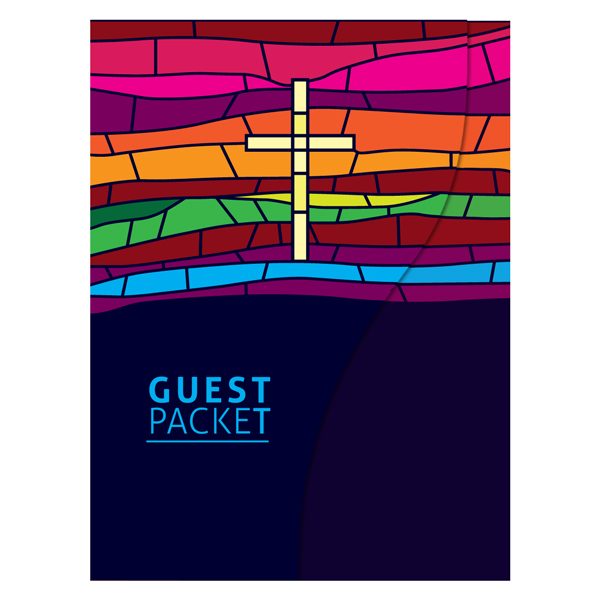 Stained Glass Window Christian Folder Template (Front View)