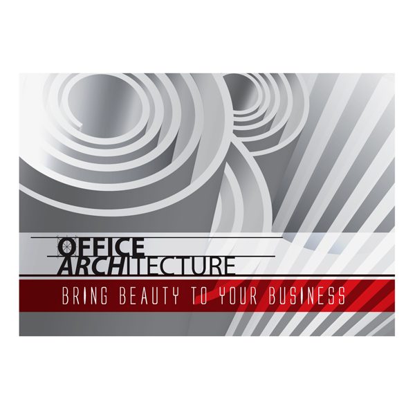 Office Architecture Single Pocket Folder Template (Front View)