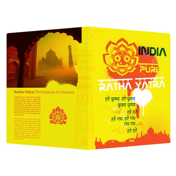 Ratha Yatra India Presentation Folder Template (Front and Back View)