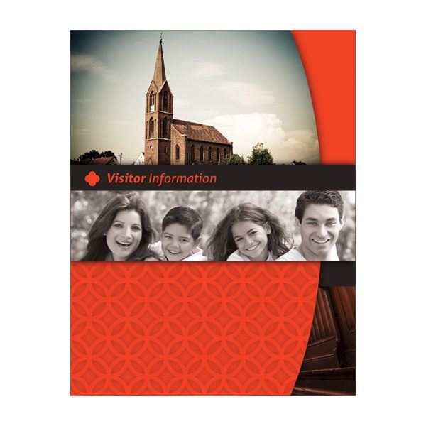 Happy Church Visitor Folder Packet & Card Template (Front View)